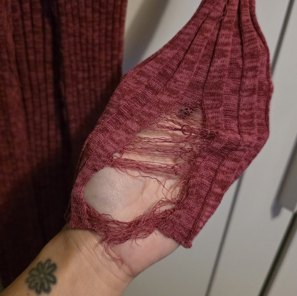 Paloma Wool Mayo Knit Cardigan Fuschia Button Down Dress Cover Up  XS FLAWED - Picture 7 of 10